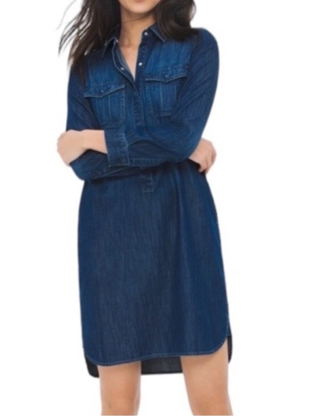 White House Black Market Denim Shirt Dress size 0